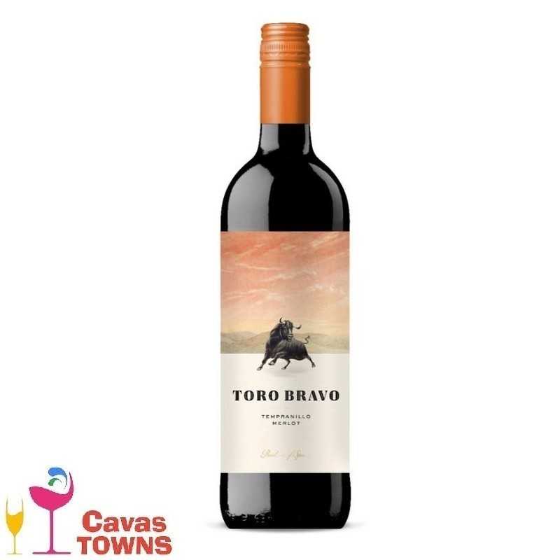 Vino Tinto Toro Bravo Tempranillo Merlot 750 ml - Cavas Towns Vino Tinto Toro Bravo Tempranillo Merlot 750 ml - Cavas Towns